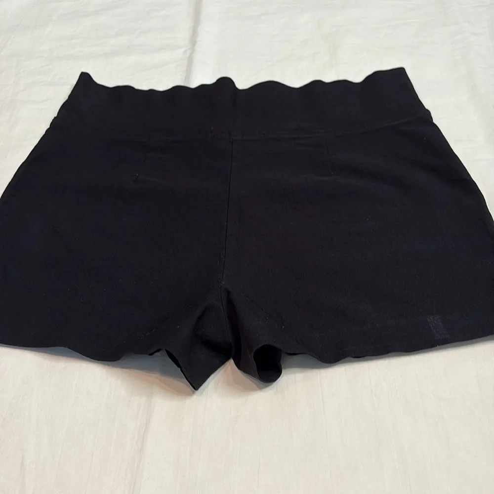 Love Culture Black High Waist Pull On Shorts with Panels in the Back. Large